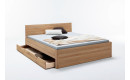 Massivholz Bett Lotta mit geöffnetem Bettkasten Wildeiche